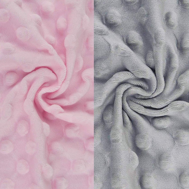 BlueSnail Soft and Strechy Minky Bassinet Fitted Sheet, Cradle Sheets for Bassinet Pad/Mattress 2pk (Bassinet, Pink+Gray) - Image 3
